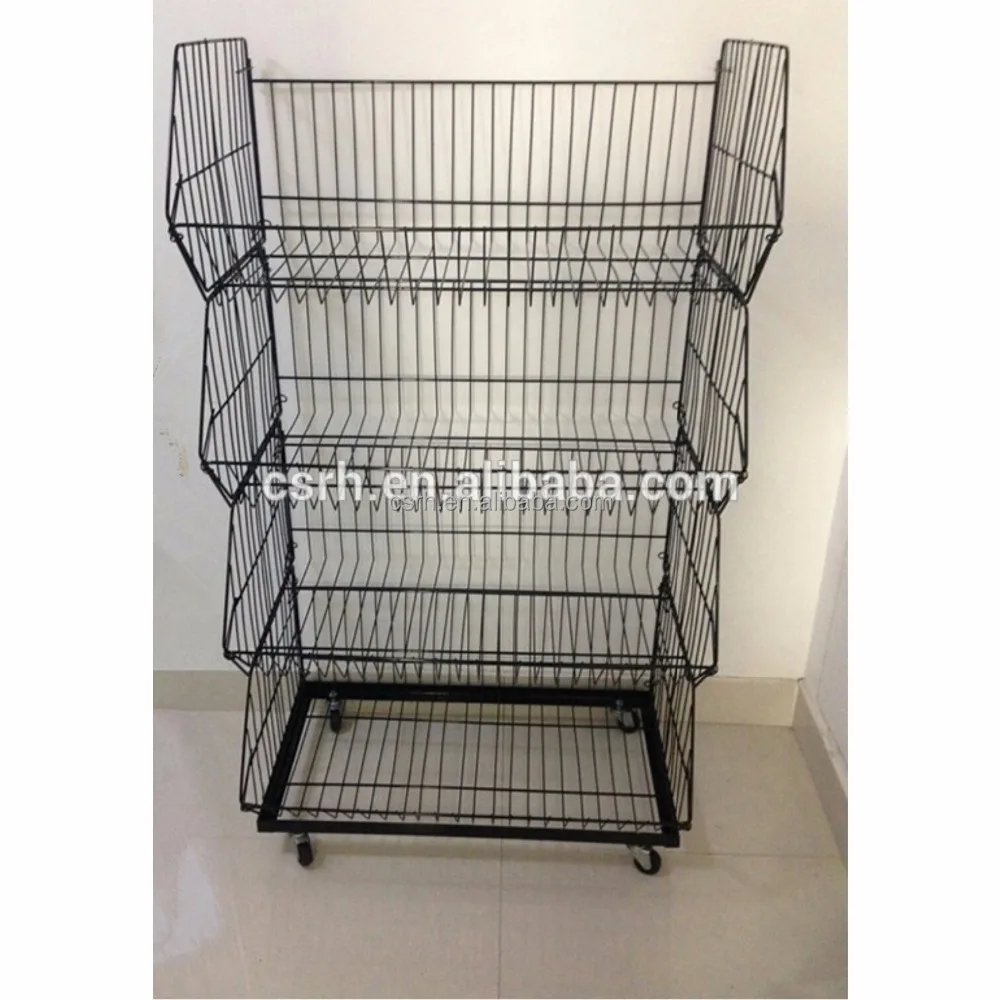 Wire Storage Basket With Wheels Rhbr02 Wire Basket Rack Buy Wire