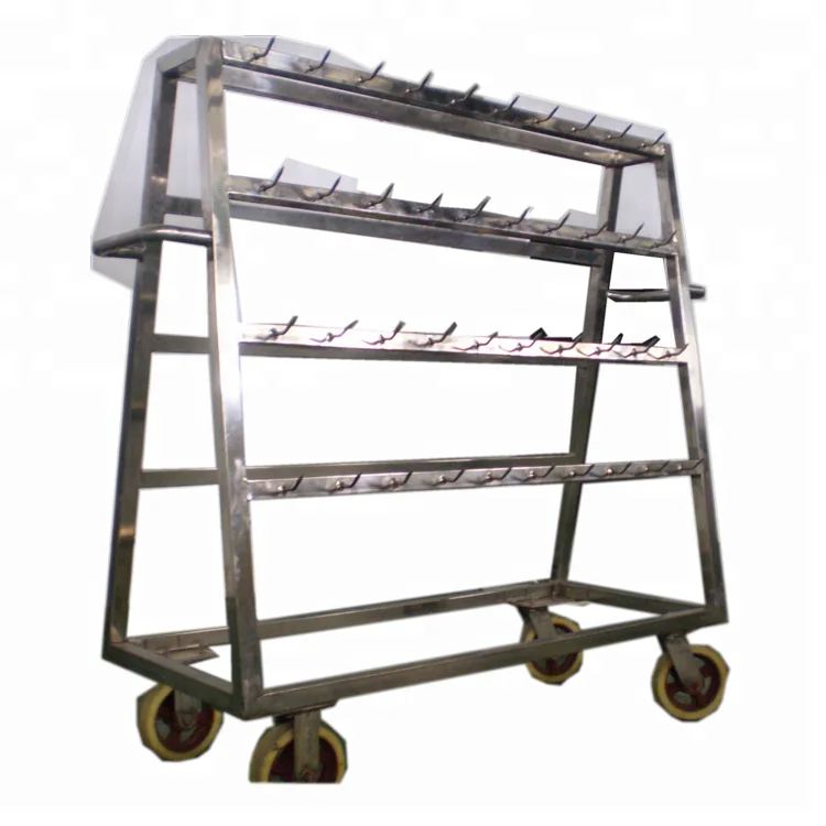 Pig red viscera transport trolley for slaughterhouse abattoir accessories