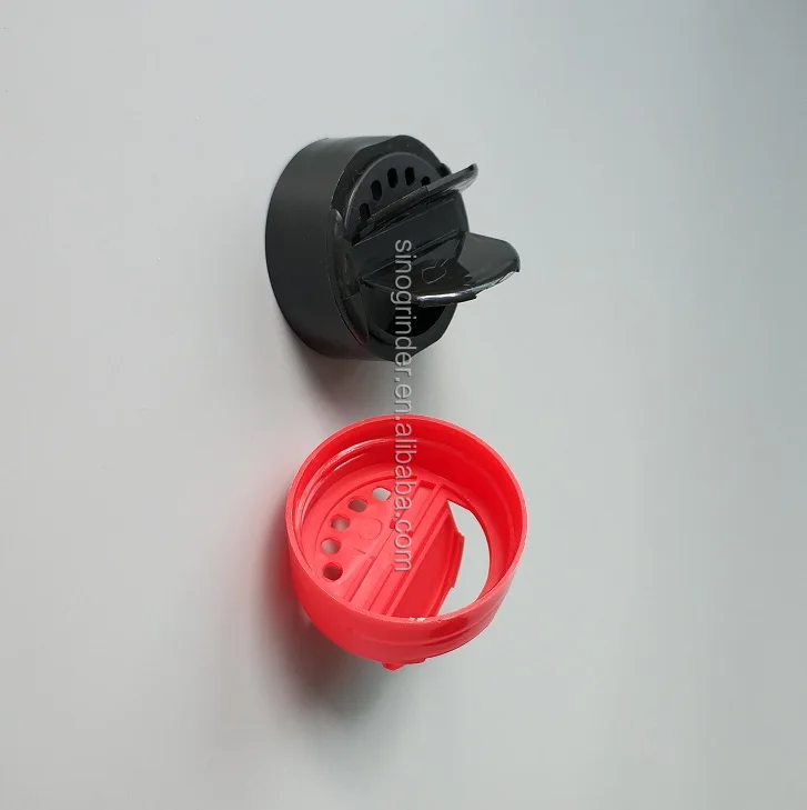 Customized Color 42mm Dual Flap Cap Plastic Shaker Lid for Glass Bottle