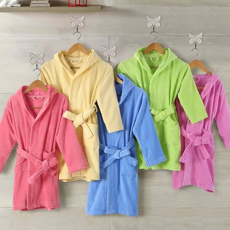 Детский халат с животными, банный халат, детский халат для спа