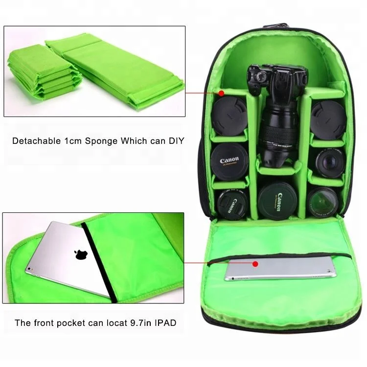 
Водонепроницаемый ударопрочный рюкзак для камеры с держателем для штатива и Набор для очистки для DSLR, беззеркальной камеры, вспышки, объектива 