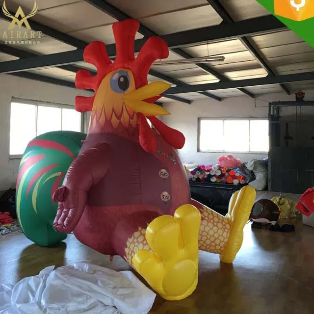 Red Inflatable Giant Rooster Animal Custom Inflatable Hen for Advertising Inflatable