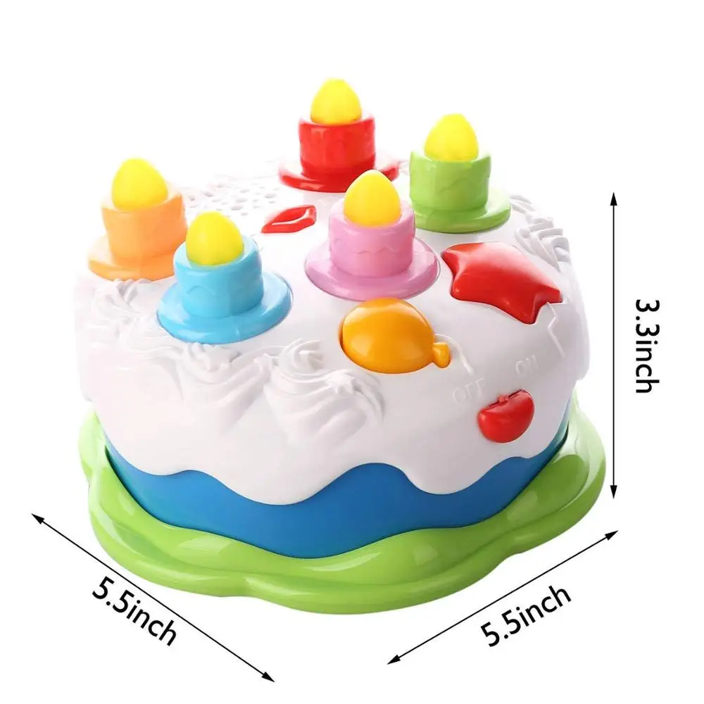 Brinquedo de bolo de aniversário para crianças fingem jogar jogo de comida  com luz (82pcs)