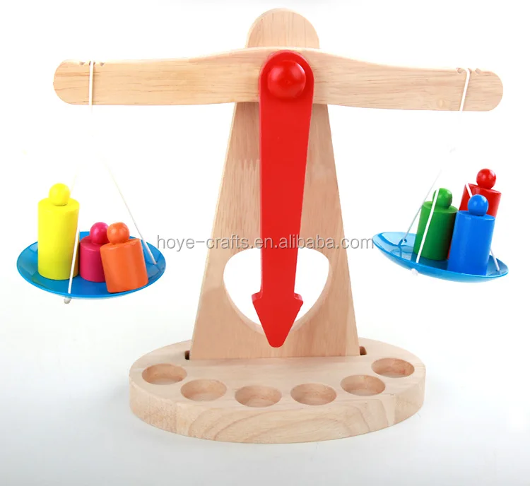 Shulemin Montessori Wooden Balance Weighing Scale Early Childhood Education  Baby Kids Toy