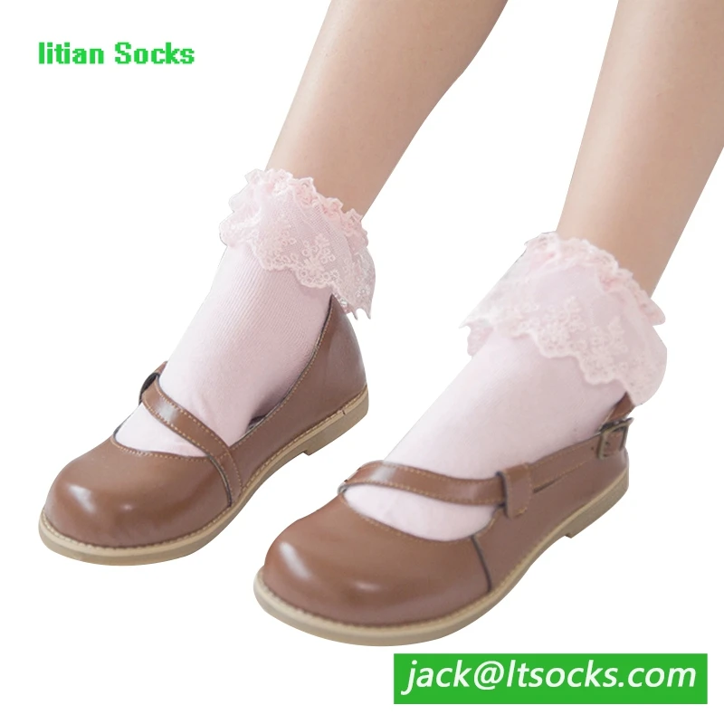 Breathable Girls Lace Womens Boot Ankle Socks
