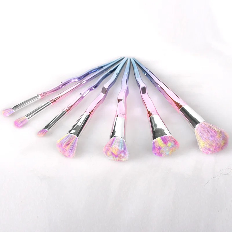 
New Design Rainbow Color Unicorn Shiny Makeup Brushes 