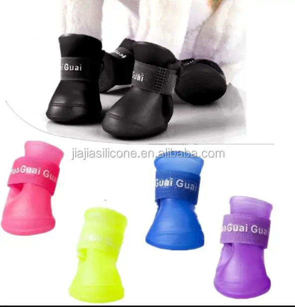 Pet products Собака обувь Для Дождя Дней Конфеты цвет Тедди Antislip Водонепроницаемый собака Резиновая Дождь