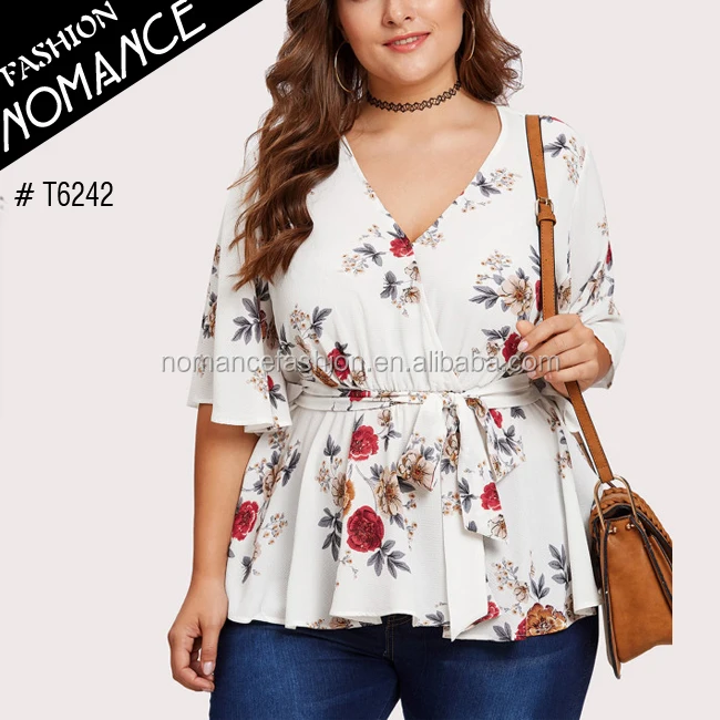 surplice peplum top