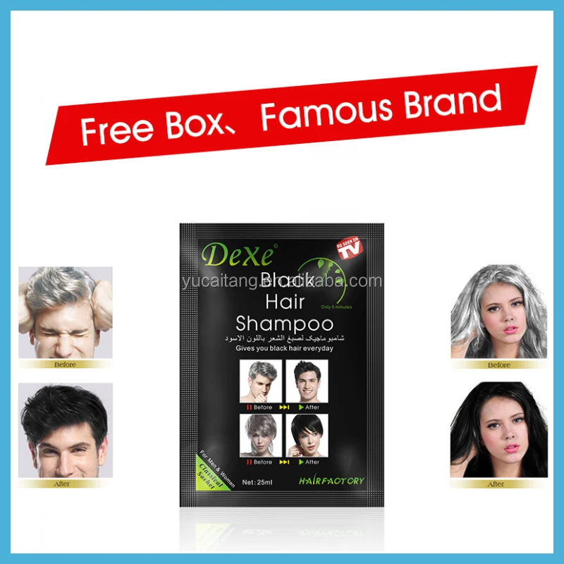 DEXE Sachet Packing Herbal Natural Noni Magic Black Hair Color Dye Shampoo Halal Original Factory Private Label OEM Customize