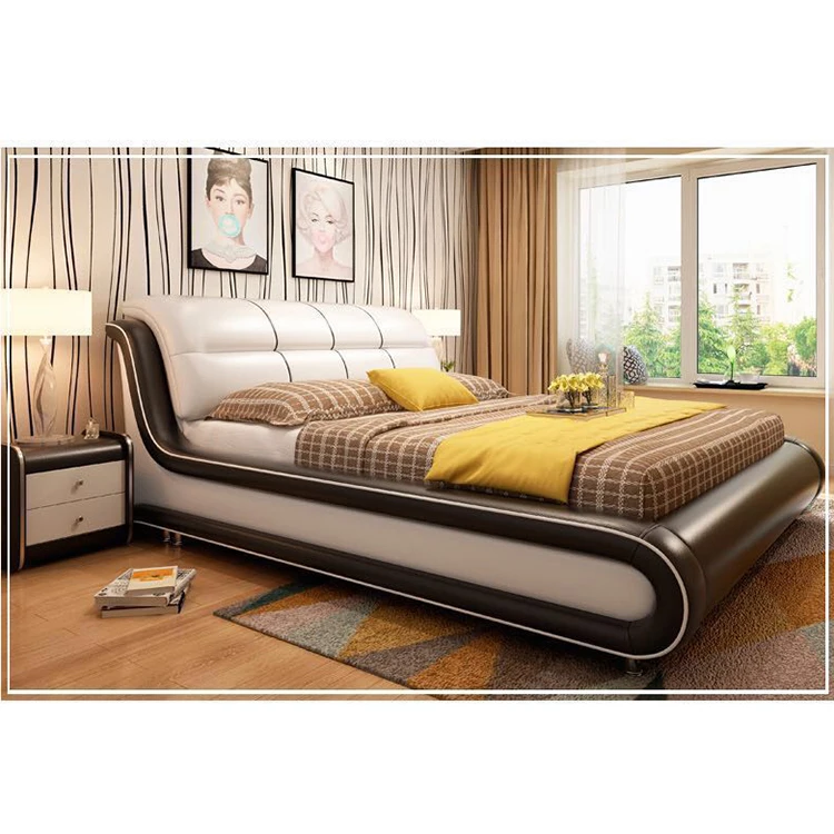 Italian Bedroom Set Furniture King Size Double Modern Leather Bed Buy Modern Leather Bed Leather Bed Head King Bed Leather Product On Alibaba Com