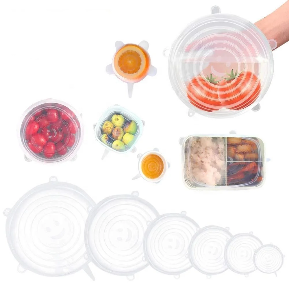 BPA Free Silicone Food and Fruit Hugger Silicone Stretch Lids Reusable Food Sealed Covers Lid