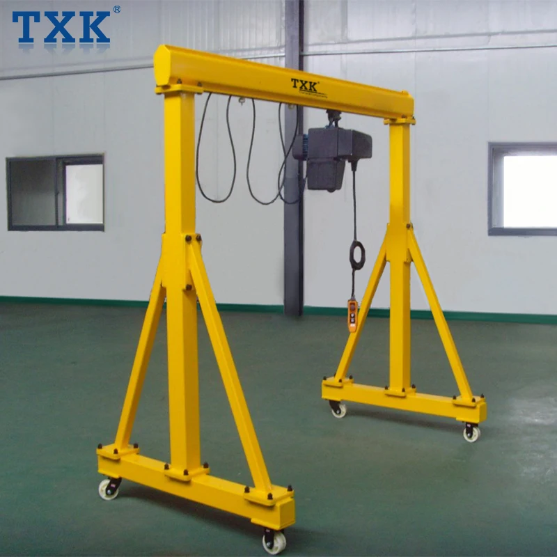 TXK Mini Adjustable Manual Mobile Gantry Crane 1 Ton