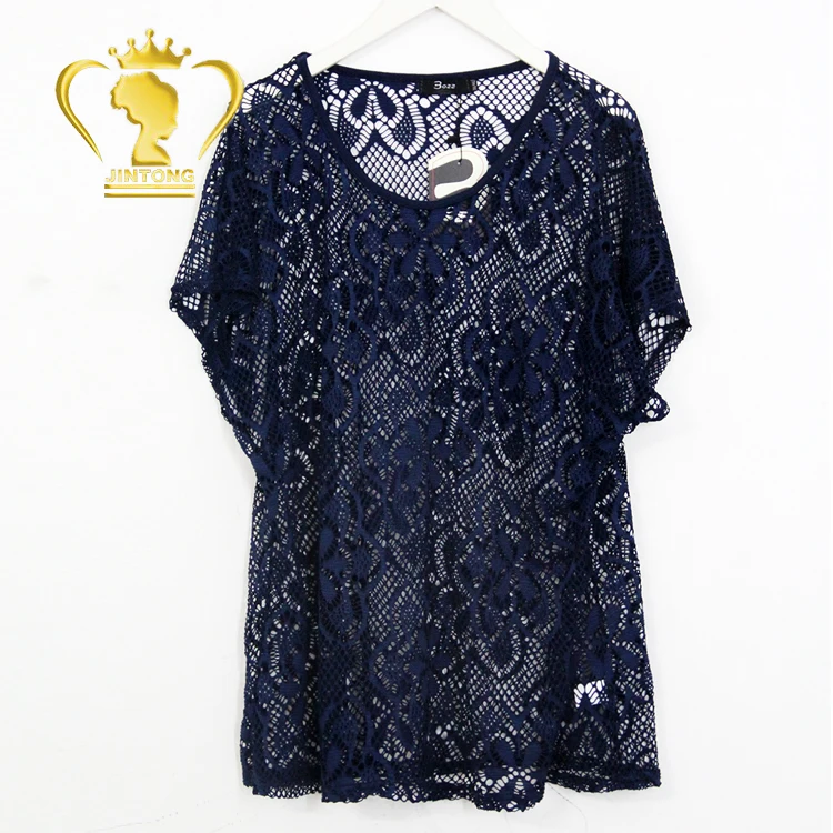 blusa transparente azul