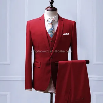 custom men latest red coat pant suit for mens wear