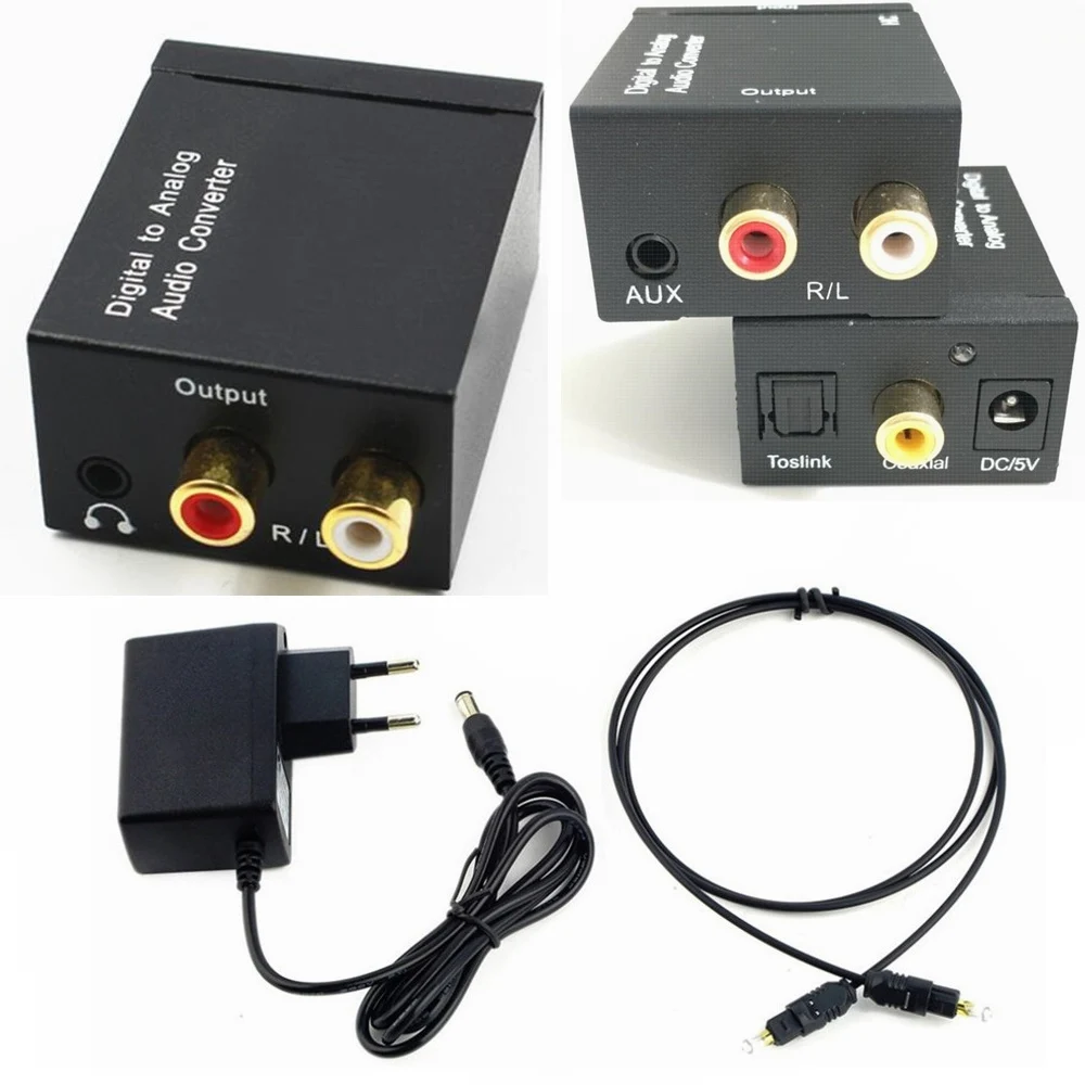 Optical Digital Stereo SPDIF Toslink Coaxial Signal to Analog Adapter C