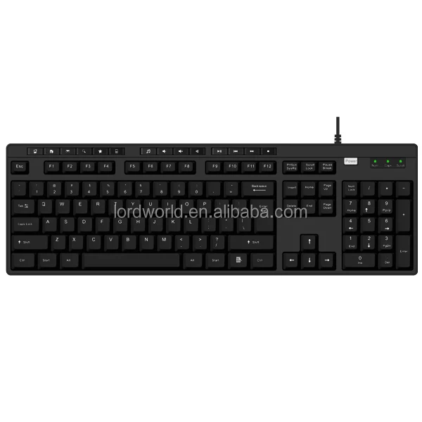 2017 Shenzhen Wired Keyboard With Multi-media Keys and Power Off Button