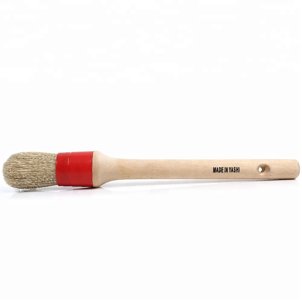 Professional Chalk Wax Paint Brush With Natural White Bristle And