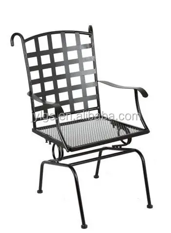 Wroght Iron Green Patio Mesh Motion Leisure Spring Chair