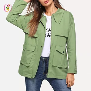 New Look Pockets Detail Self Tie Windproof Trench Coat Ladies Slim Fit Zipper Autumn Streetwear Jacket