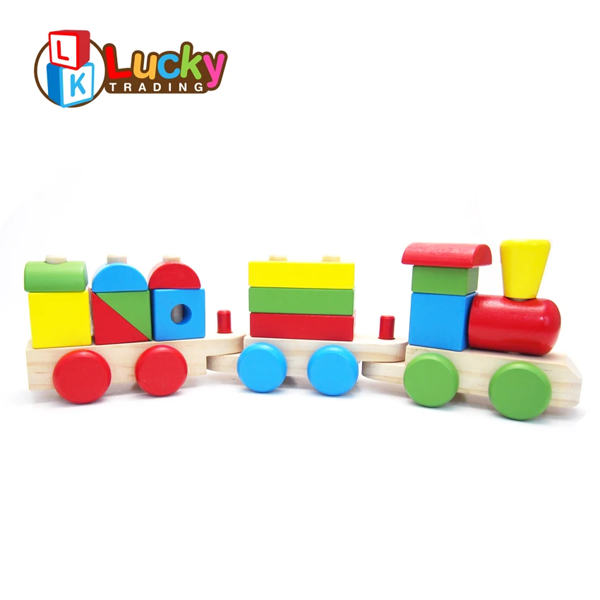 Super Quality Wooden Block Train Diy 
