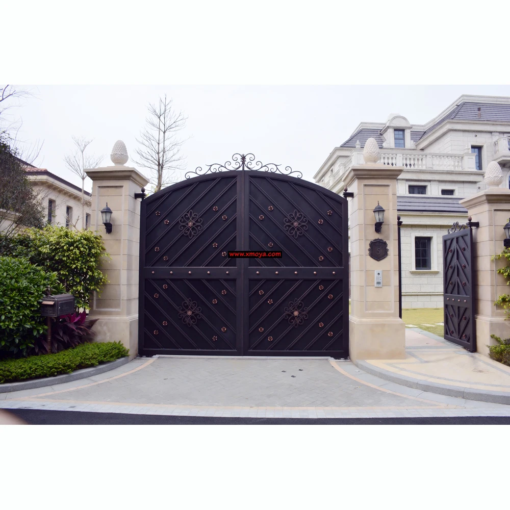 Luxury Main Iron Gate Design Latest Front Steel Iron Gates High Quality Safety Wrought Iron Gate Designs for Villa and Hotel