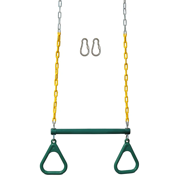 Trapeze Bar With Rings Heavy Duty Steel 