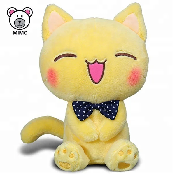 Marque Logo Oem Personnalise Mignon Doux En Peluche Jaune Kitty Chat En Gros Pas Cher Drole Dessin Anime Enfants Animal En Peluche Chat En Peluche Realiste Jouet Buy Jouet En Peluche