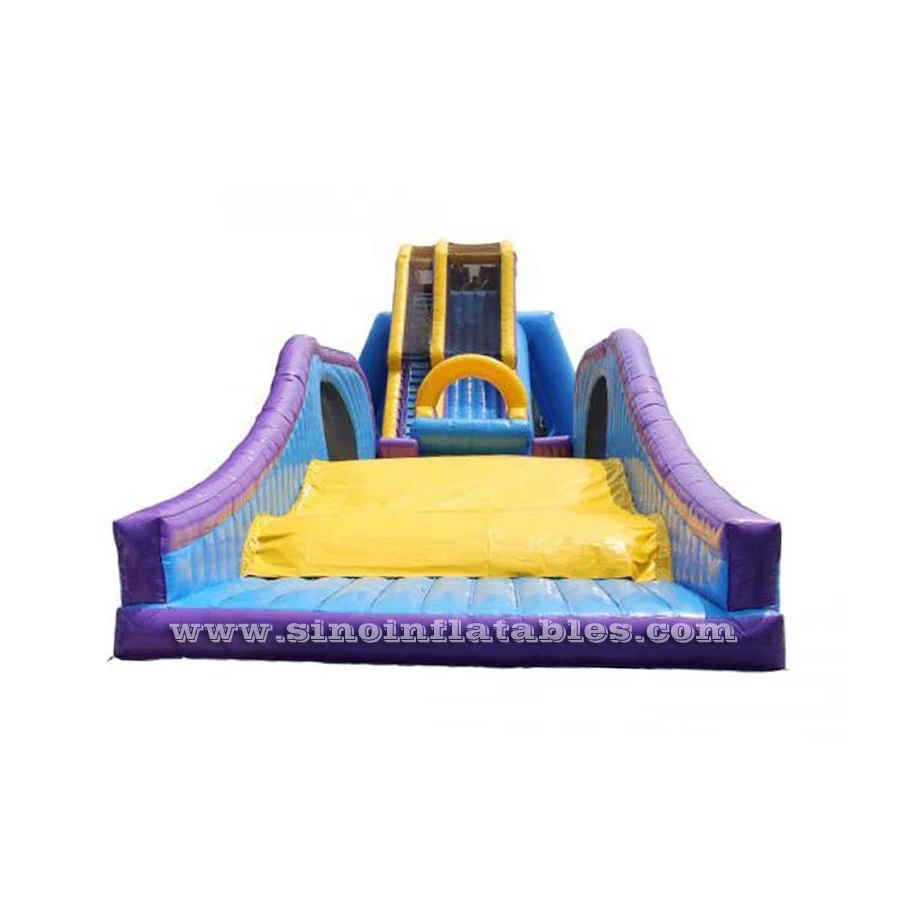 12 meters high free fall giant inflatable drop kick water slide for adults outdoor challenge
