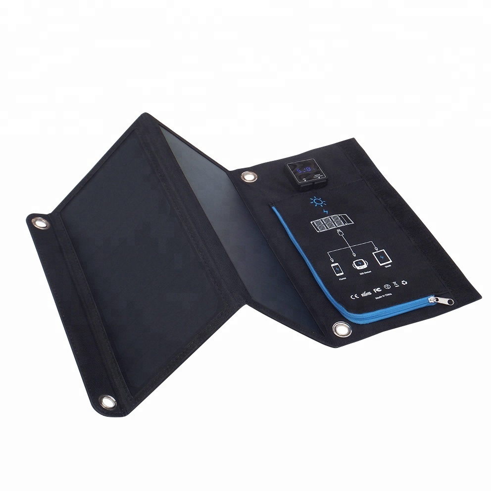 
JWN-015 15W Солнечное зарядное устройство с 2 портами USB зарядное устройство изготовлен из высоко эффективное солнечное Панельное зарядное устройство Power Bank для сотового телефона 