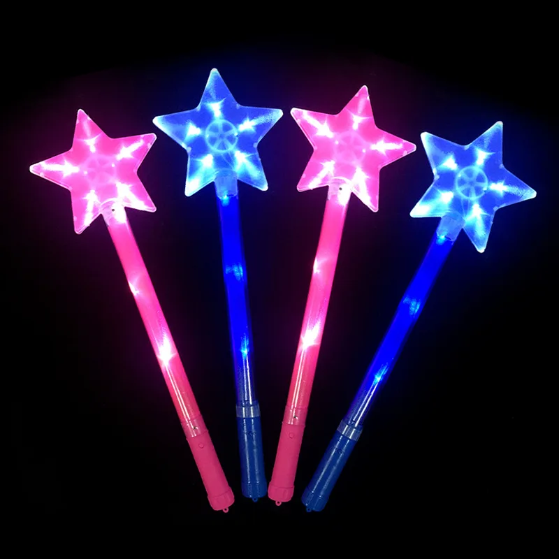 New LED Flashing light up stick Colors Glow Rose Star Wand Party Concert Favor 