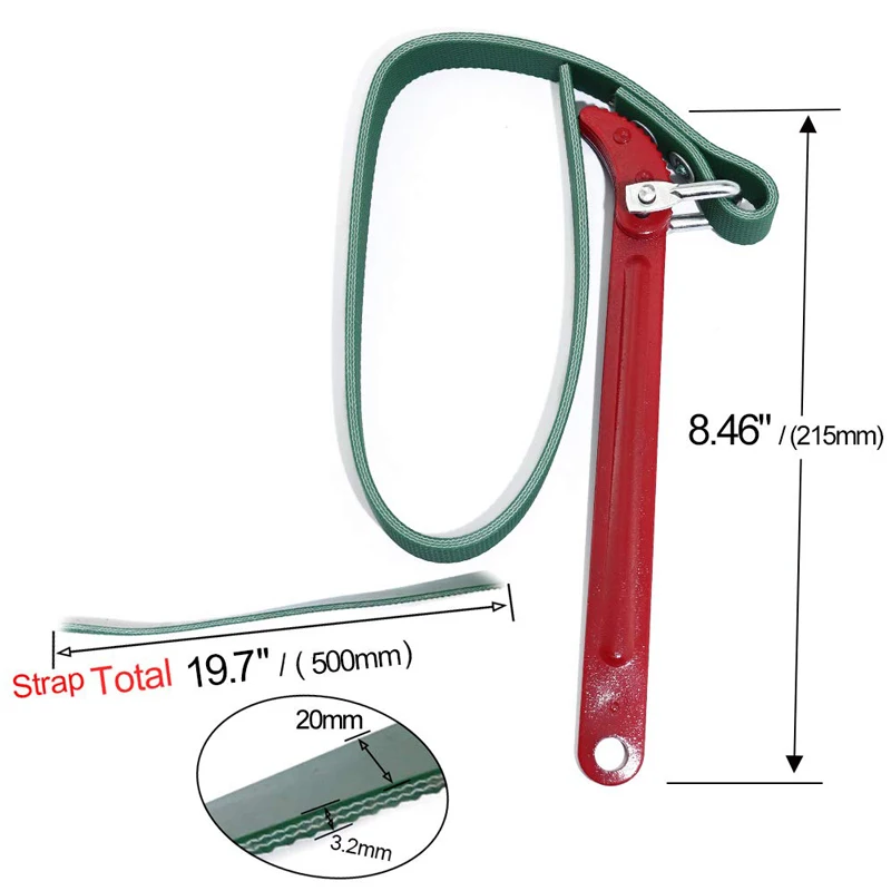 Multi-purpose Cartridge Oil Filter Adjustable Belt Strap Wrench