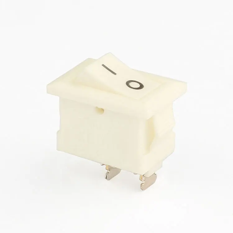 Free Sample 2a 250v CQC T105 2 Pin Small Rocker Switch White Color Spst Rocker Switch