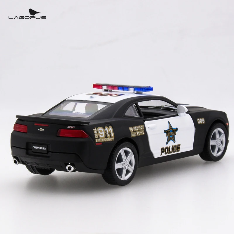 
 Масштаб 1:38 автомобиль игрушки Chevrolet Camaro полиция издание Литые металлические тянущиеся модели автомобиля коллекционная игрушка подарок для детей  