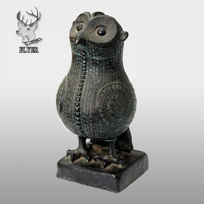 ミネルバ夜フクロウのブロンズ像 - ライフサイズの装飾用彫刻販売