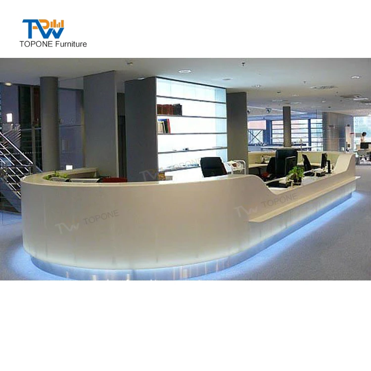 SPA Reception Counter Modern Office Front Desk Commercial LED Reception Desk