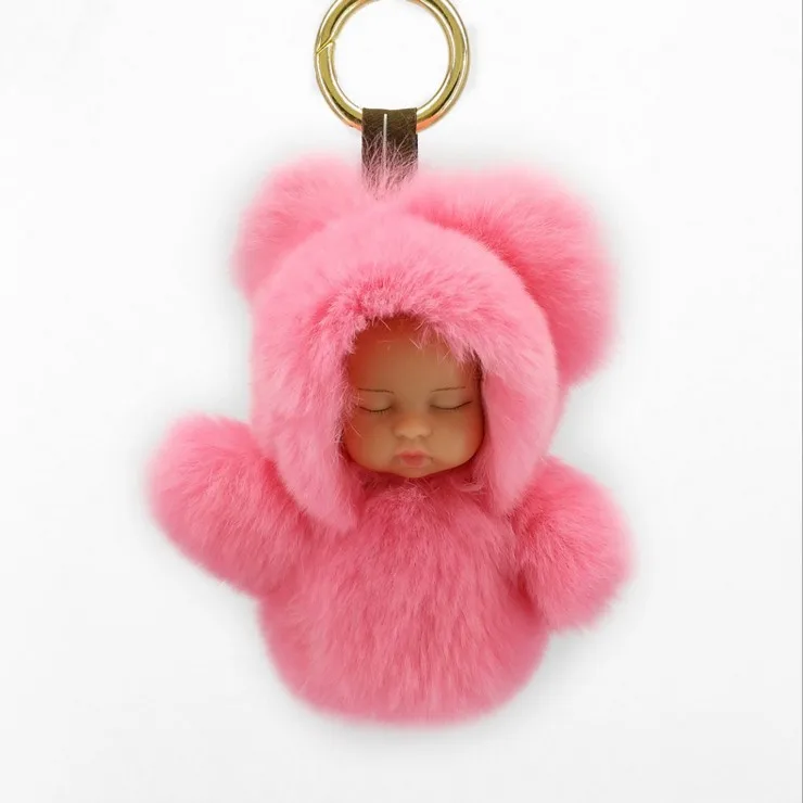Модный брелок для ключей Yongze из 100% натурального кроличьего меха, детский сувенир из меха сна, изготовленный на заказ брелок, производители в Китае