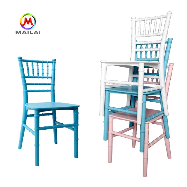 
Factory hot sale blue resin plastic kids tiffany chiavari chairs for children party 