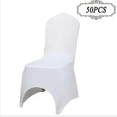 Universal 50pcs Chair Covers White Stretch Spandex Wedding Party Event Banquet 