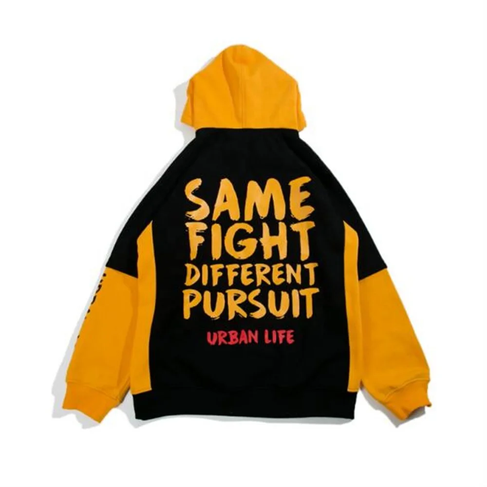Custom Your Logo Design Super Quality Black and Yellow Pullover Top Hoodie