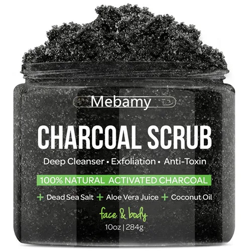 private label activated charcoal with dead sea salt body scrub