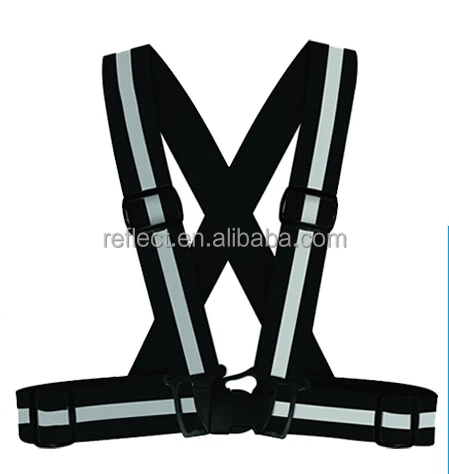 black reflective belt