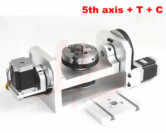 
 Mini cnc 4th aixs / 5th axis / A aixs вращающаяся ось с патроном и столом для маршрутизатора с ЧПУ  &nbsp;