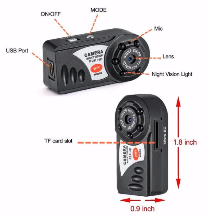 Mini Wifi DVR 720P Wireless IP Camcorder Video Recorder Camera 