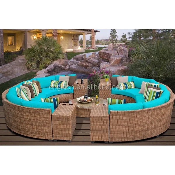 14 Seaters Circular Full Round Patio Furniture With Drink Table Sectional Rattan Big Outdoor Sofa Bed Buy Outdoor Sofa Bed Rattan Round Outdoor Furniture Big Round Rattan Furniture Product On Alibaba Com