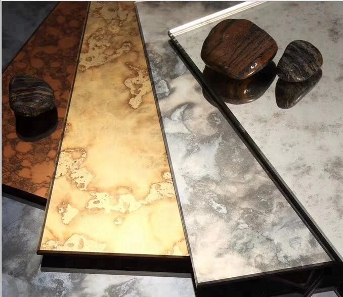 Wholesale Modern Antique Mirror Glass Copper Furniture Mirror Panel Decor Luxury Antique Decoration Mirror Glass for Cabinet