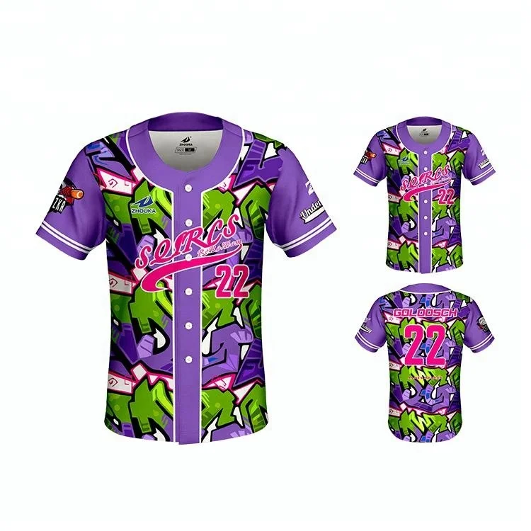 Wholesale 2019 Latest Purple Baseball Jersey Customization Full Sublimation  Baseball Jersey From m.