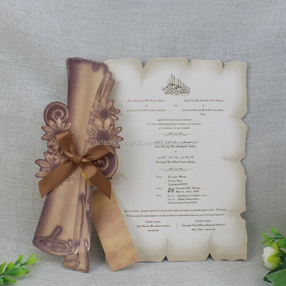 Old English Style Latest Ancient Vintage Card Make Scroll Wedding Invitations