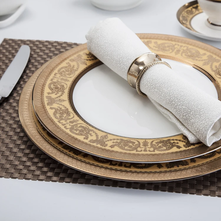 Elegant Design Decal Vintage Bone China Dinnerware