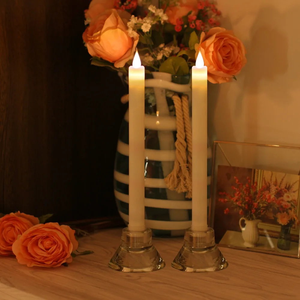 Remote Control Non Drip 3d Led Taper Candle Wholesale Ultra Realistic Flameless Wax Candle