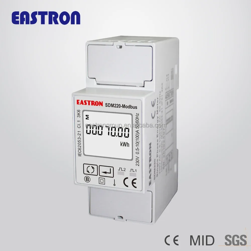 1 Phase 2 Wires Sdm220modbus Din Rail Digital Rs485 Power Analyzer